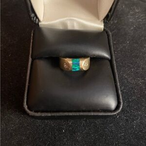 Vintage Child’s 14KT Gold Opal and Topaz Ring Size 2.5